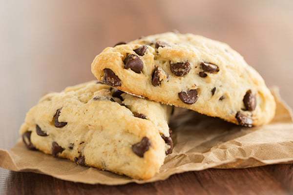 Chocolate Chip Scones - wonderfully tender and perfect alongside a cup of coffee for breakfast or dessert! | https://apex-male.info/chocolatey-morning-goodness/