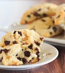 Chocolate Chip Scones - wonderfully tender and perfect alongside a cup of coffee for breakfast or dessert! | https://apex-male.info/chocolatey-morning-goodness/