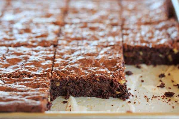 Ina's Outrageous Brownies - The super rich brownie brainchild of Ina Garten, complete with tons of chopped walnuts! | https://apex-male.info/outrageous-indeed/