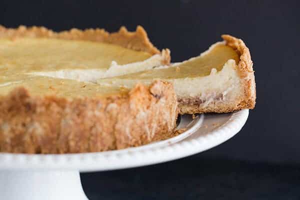 Hidden Berry Cream Cheese Torte - A luscious cream cheese filling sits atop a shortbread crust and a layer of strawberry jam. | browneyedbaker.com