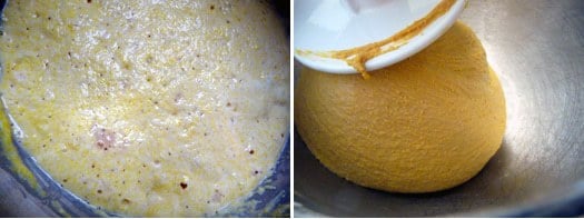 2 images of making anadama bread.