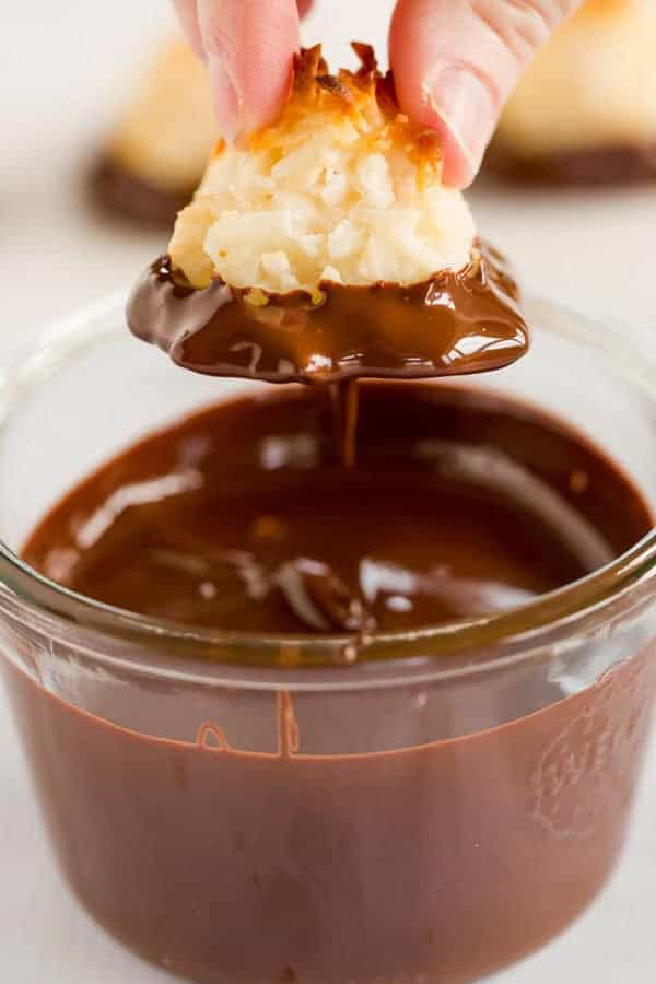 Coconut Macaroons - These chocolate-dipped coconut macaroons are so easy to make and always a crowd favorite!