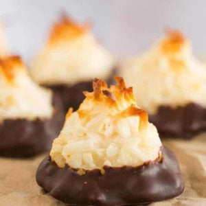 Coconut Macaroons - These chocolate-dipped coconut macaroons are so easy to make and always a crowd favorite!