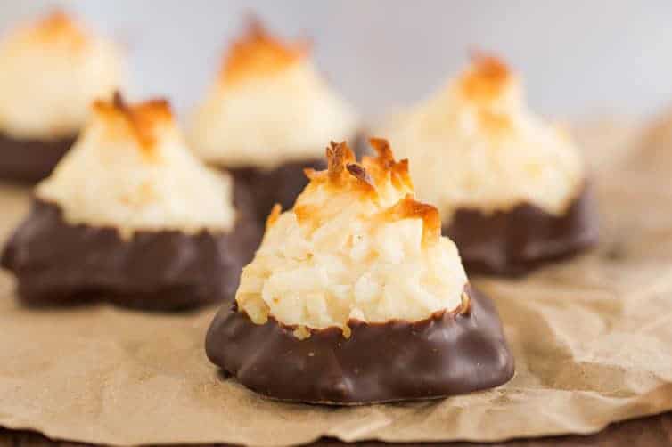 Coconut Macaroons - These chocolate-dipped coconut macaroons are so easy to make and always a crowd favorite!