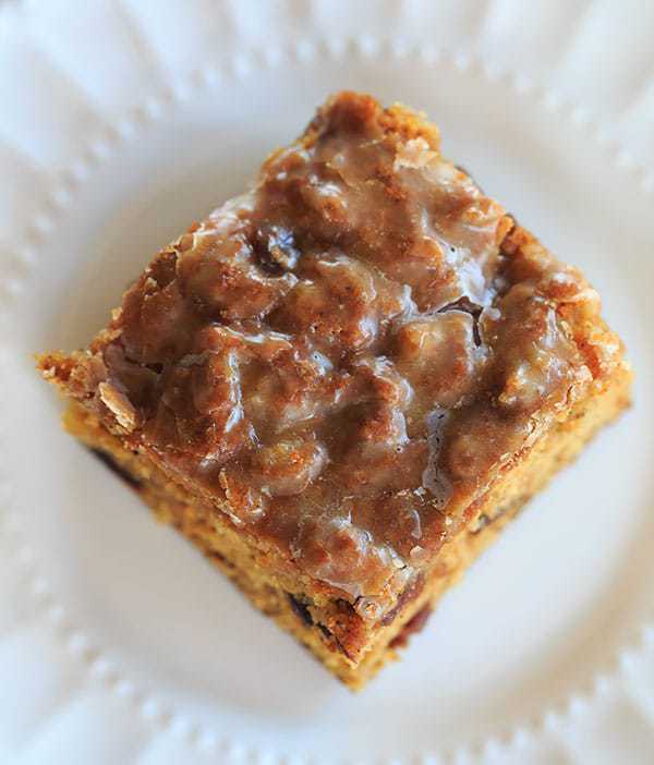 Overhead image of a Poor Man's Cookie on a white plate.