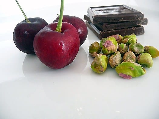 Ingredients for spumoni ice cream terrine.