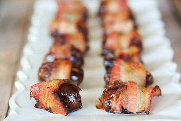 Cheesy Bacon-Wrapped Dates - Super easy and only THREE ingredients! | browneyedbaker.com