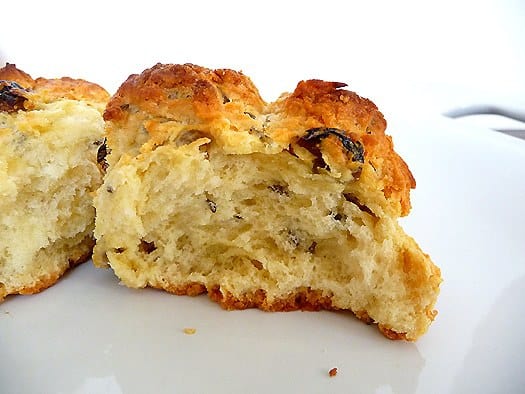 Irish soda bread scones on a white plate.