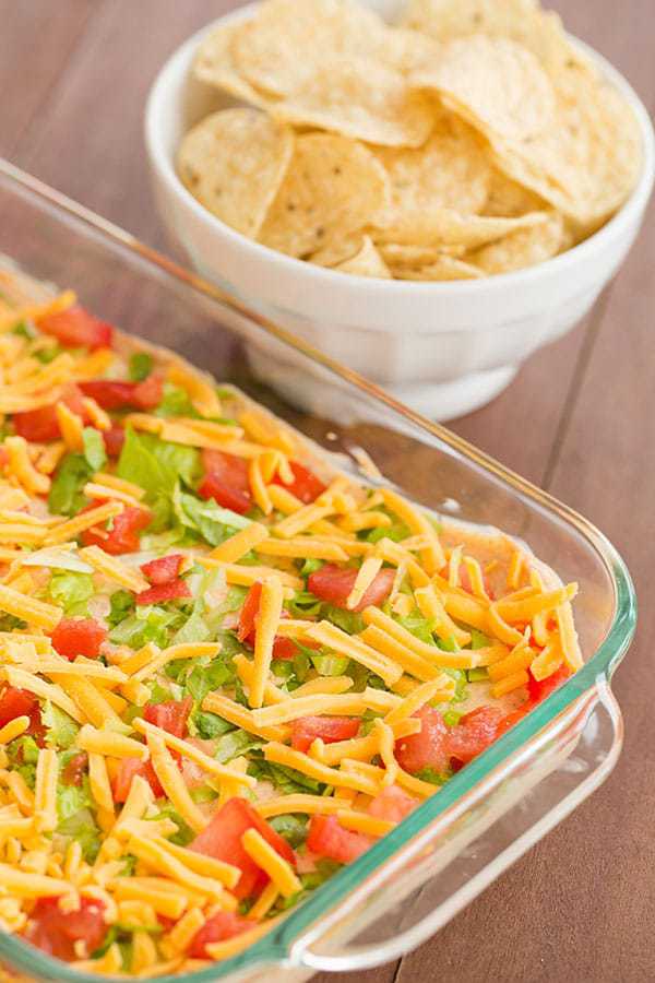 Taco Dip Recipe - Only a few ingredients and it's done in less than 10 minutes! | browneyedbaker.com