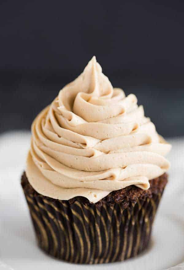 Mocha Cupcakes with Espresso Buttercream Frosting - An easy recipe and a perfect way to get your dessert and coffee fix all in one! | browneyedbaker.com