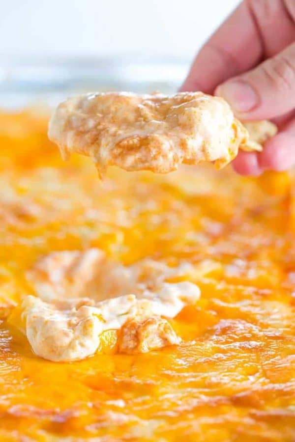 A big scoop of buffalo chicken dip.