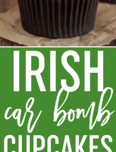Irish Car Bomb Cupcakes :: Guinness chocolate cake, Jameson whiskey ganache filling, and Baileys buttercream frosting.