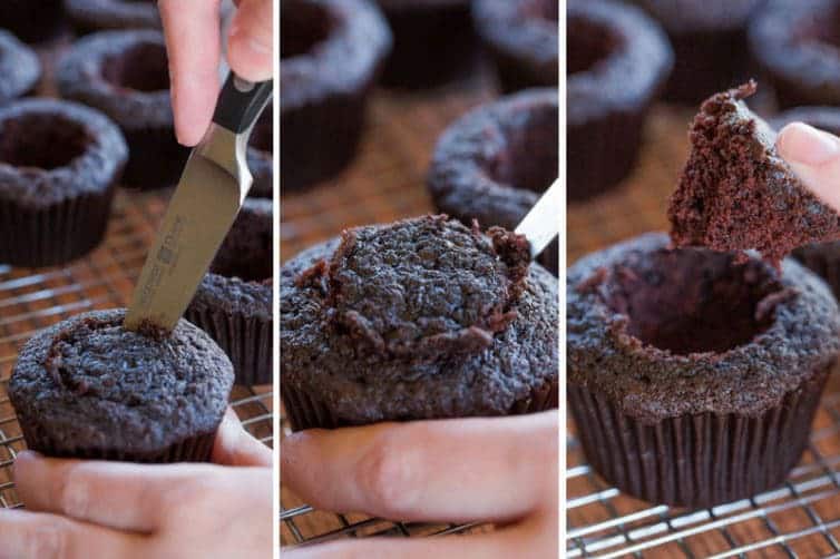 Irish Car Bomb Cupcakes :: Guinness chocolate cake, Jameson whiskey ganache filling, and Baileys buttercream frosting.