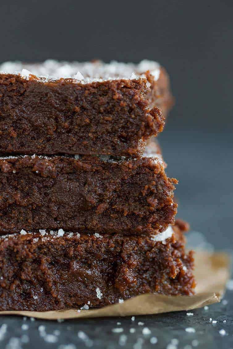Sweet and Salty Brownies - Up close and personal with the best salted caramel brownies!
