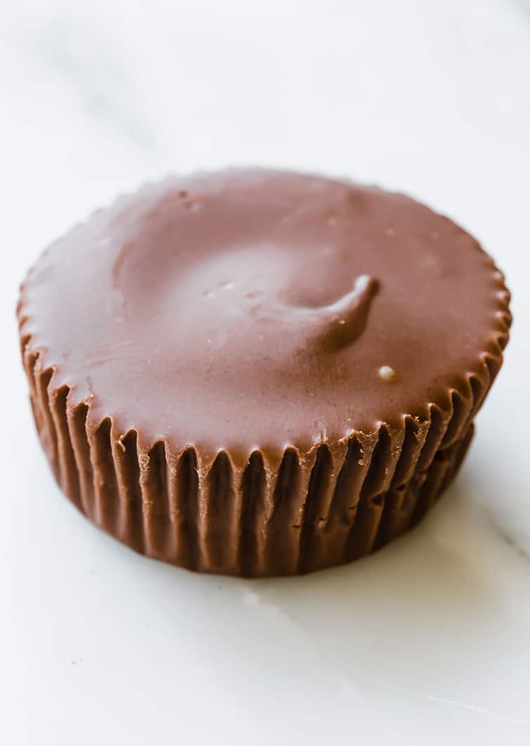 A single homemade peanut butter cup.