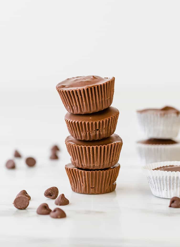 A stack of four peanut butter cups.