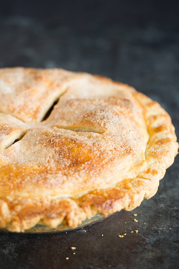 A freshly baked apple pie.