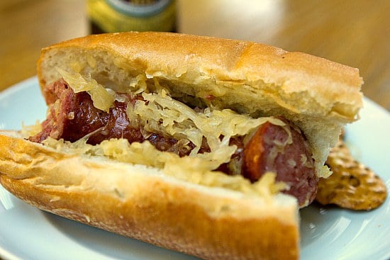 Beer & Brown Sugar Kielbasa with Sauerkraut