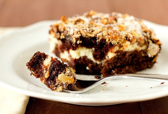 Chocolate, cream cheese & walnut birthday cake