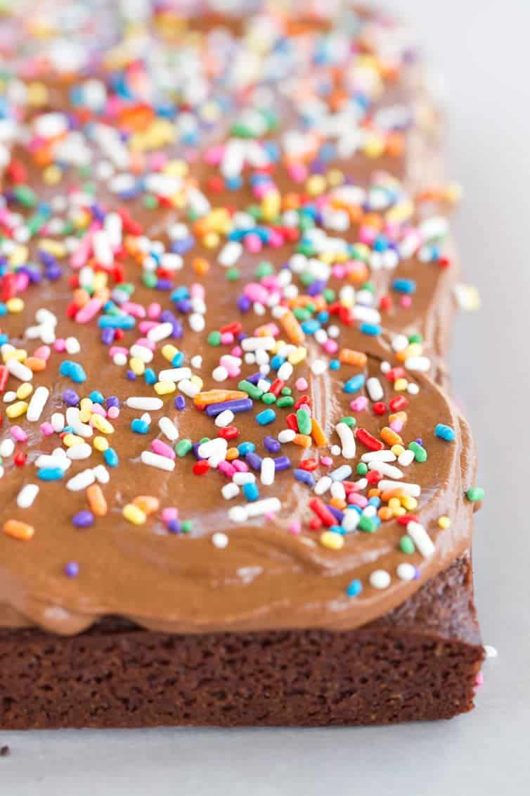 These chocolate frosted brownies start with fudge brownies and are topped with a chocolate buttercream frosting (with a secret ingredient!).