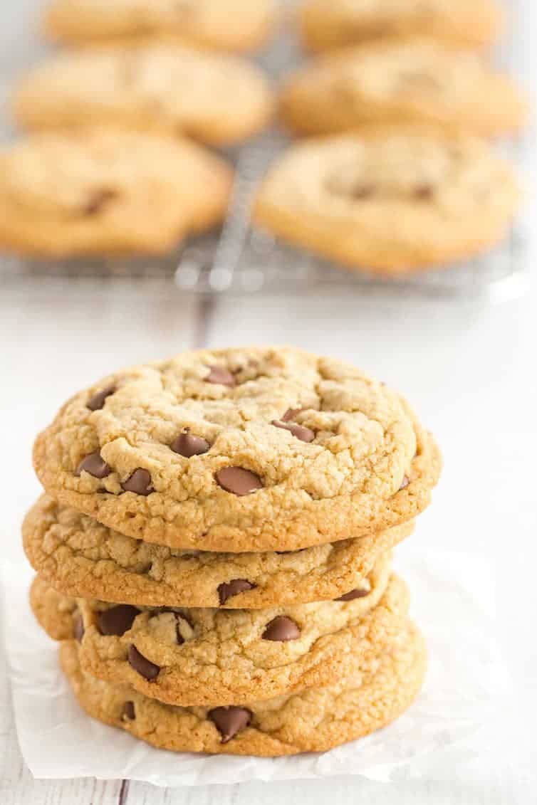 Cook's Illustrated Perfect Chocolate Chip Cookies are large, bakery-style chocolate chip cookies made with browned butter and dark brown sugar for a toffee-like flavor.
