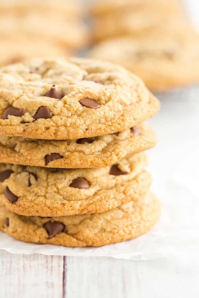 Cook's Illustrated Perfect Chocolate Chip Cookies are large, bakery-style chocolate chip cookies made with browned butter and dark brown sugar for a toffee-like flavor.