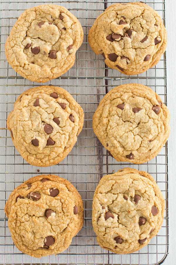 Cook's Illustrated Perfect Chocolate Chip Cookies are large, bakery-style chocolate chip cookies made with browned butter and dark brown sugar for a toffee-like flavor.