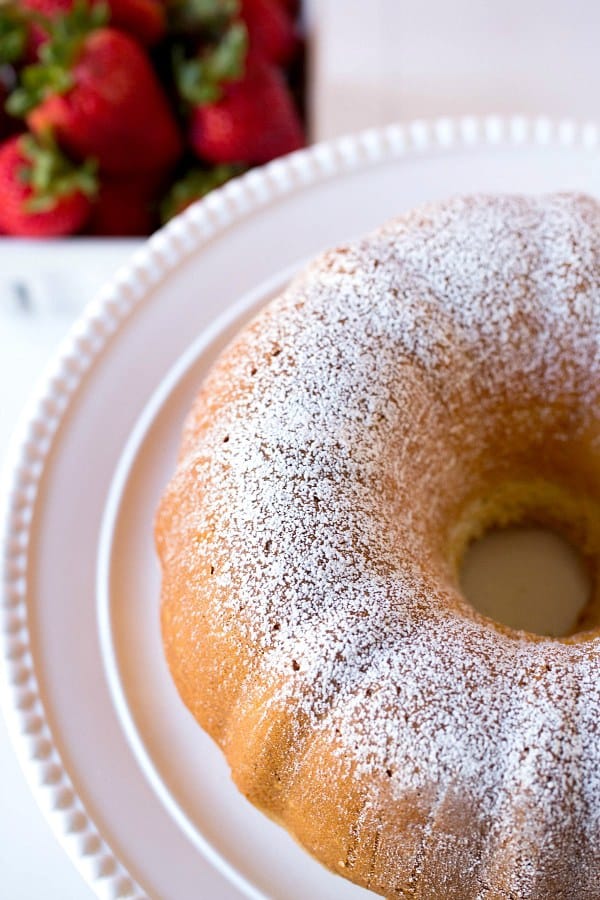 Strawberry Swirl Cream Cheese Pound Cake