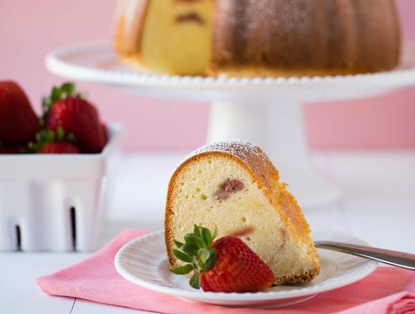 Strawberry Swirl Cream Cheese Pound Cake