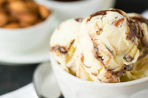 Toasted Almond Fudge Ripple Ice Cream