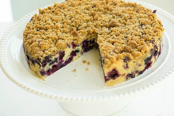 Blueberry Buckle Recipe on @browneyedbaker :: www.browneyedbaker.com