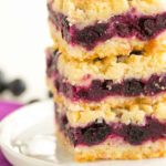 Blueberry Crumb Bars - A big stack waiting for your summer party!