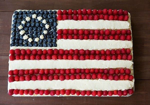Flag Cake (From Scratch!) on Brown Eyed Baker :: www.browneyedbaker.com