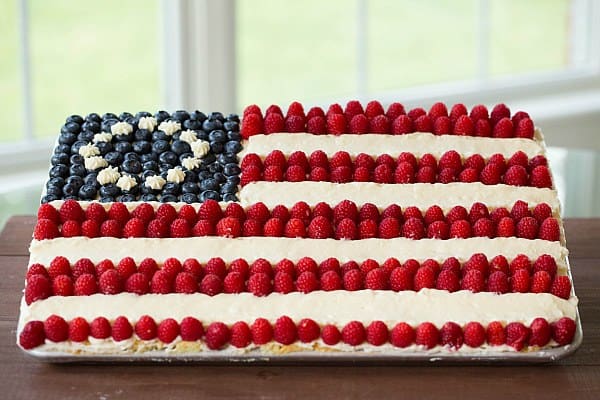 Flag Cake (From Scratch!) on Brown Eyed Baker :: www.browneyedbaker.com