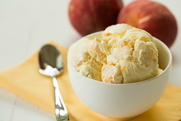 Fresh Peach Ice Cream Recipe on Brown Eyed Baker :: www.browneyedbaker.com