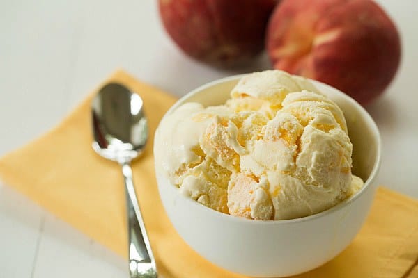 Fresh Peach Ice Cream Recipe on Brown Eyed Baker :: www.browneyedbaker.com