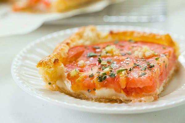 Tomato and Mozzarella Tart by @browneyedbaker :: www.browneyedbaker.com