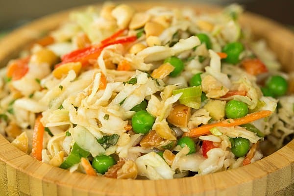 Thai Peanut Cabbage Slaw by @browneyedbaker :: www.browneyedbaker.com