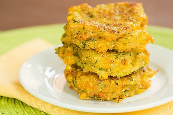 Zucchini-Corn Fritters by @browneyedbaker :: www.browneyedbaker.com