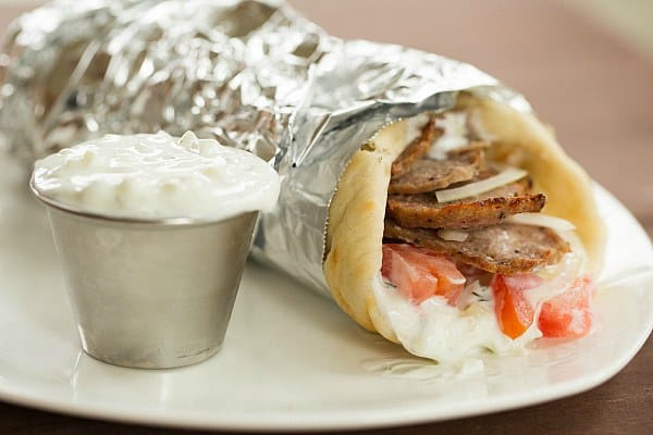 Greek Lamb Gyros with Tzatziki Sauce by @browneyedbaker :: www.browneyedbaker.com
