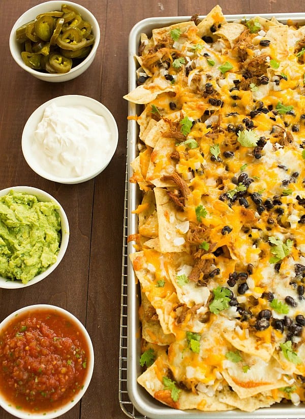 Ultimate Nachos with Beer-Braised Carnitas by @browneyedbaker :: www.browneyedbaker.com