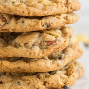 A stack of the famous compost cookies from Momofuku Milk Bar.