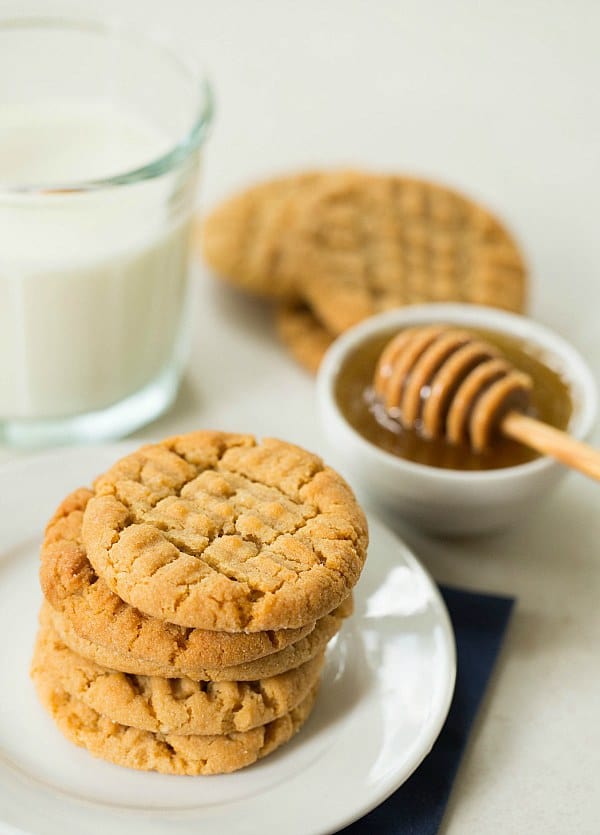 Honey-Peanut Butter Cookies by @browneyedbaker :: www.browneyedbaker.com