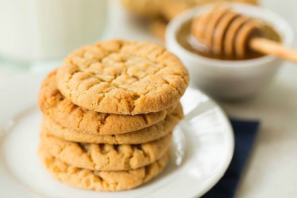 Honey-Peanut Butter Cookies by @browneyedbaker :: www.browneyedbaker.com