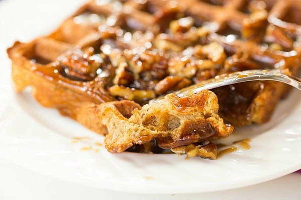 Praline Waffles by @browneyedbaker :: www.browneyedbaker.com