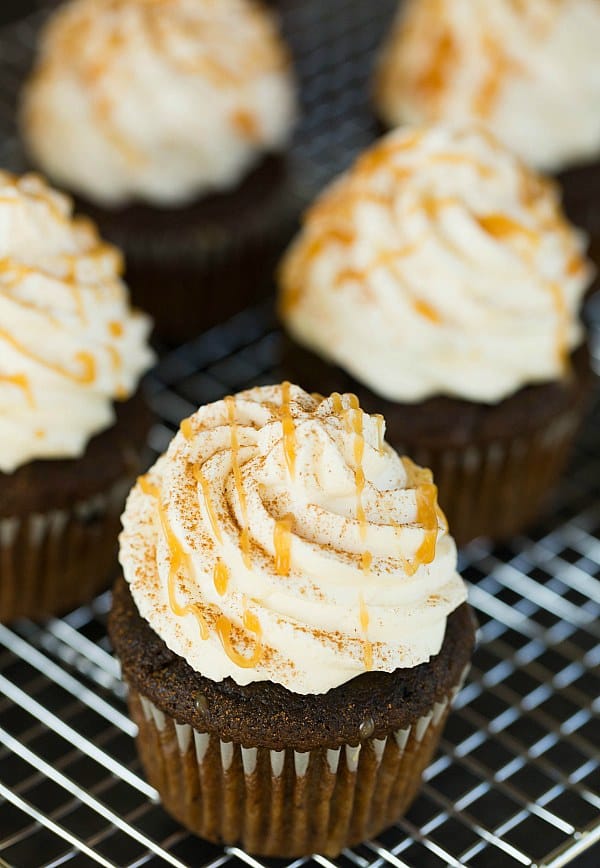 Pumpkin Spice Latte Cupcakes by @browneyedbaker :: www.browneyedbaker.com