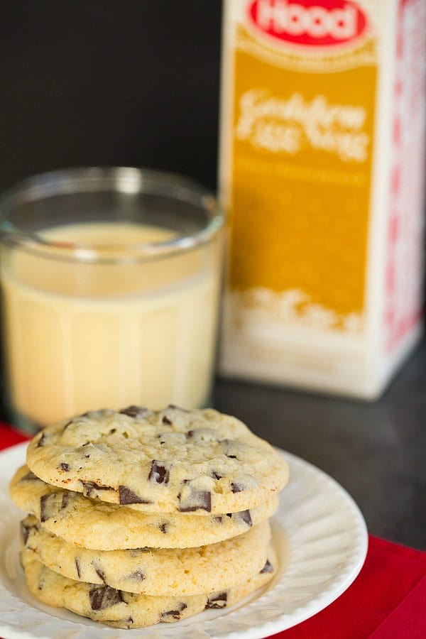 Dark Chocolate Chunk Eggnog Cookies by @browneyedbaker :: www.browneyedbaker.com