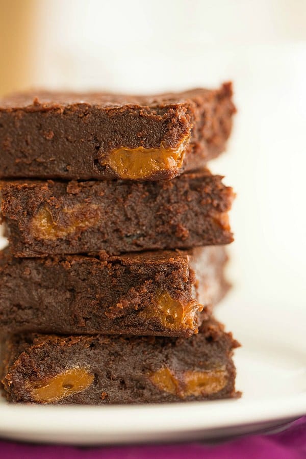 Dulce de Leche Brownies by @browneyedbaker :: www.browneyedbaker.com