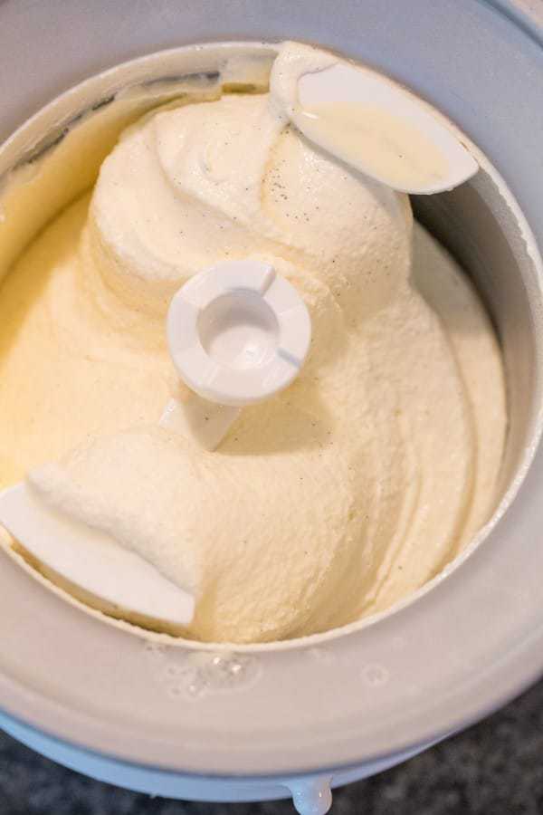 Double Vanilla Ice Cream Cake | browneyedbaker.com #recipe