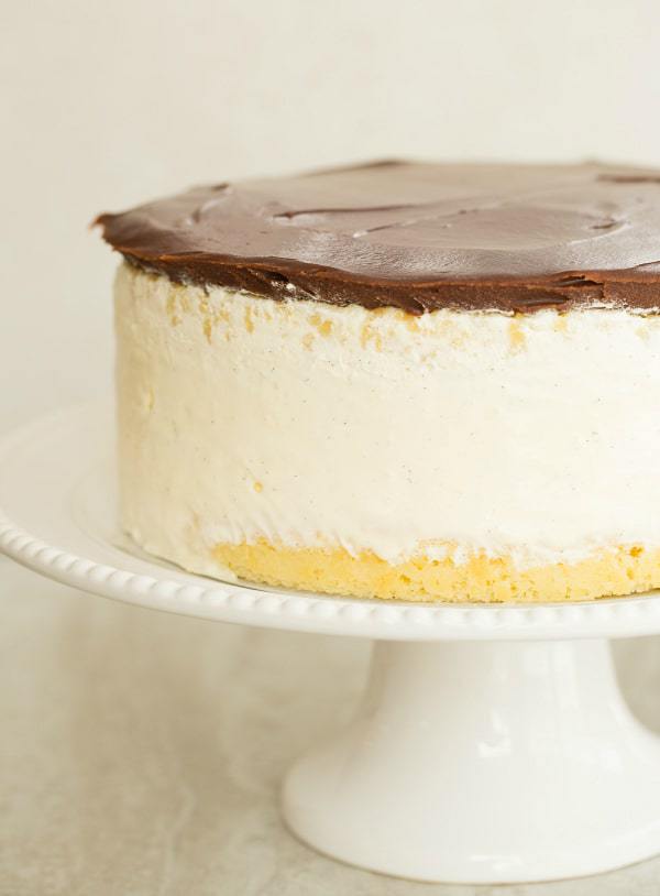 Double Vanilla Ice Cream Cake | browneyedbaker.com #recipe